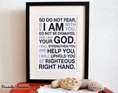 Isaiah 41:10. I AM your God. 8x10. PDF. DIY Printable Christian Scripture Poster. Bible Verse.