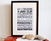 Jars of Clay. 2 Corinthians 4:7-9. 8x10in. DIY. PDF. Printable Christian Poster. Bible Verse.