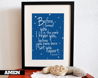 Jeremiah 1:5. Set You Apart. 8x10 DIY Printable Christian Poster.Bible Verse.