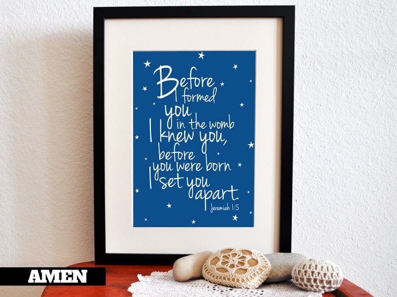 Jeremiah 1:5. Set You Apart. 8x10 DIY Printable Christian Poster.Bible Verse.