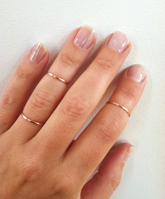 1 Layering 14K Pink Gold Filled Midi Knuckle Stacking Ring-any size
