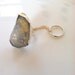 Pyramid Quartz and Sterling Silver Chain Ring