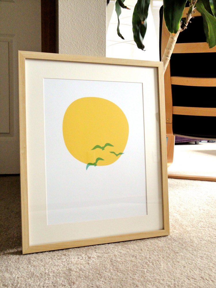 Midsummer Sun - a modern design print 13x19