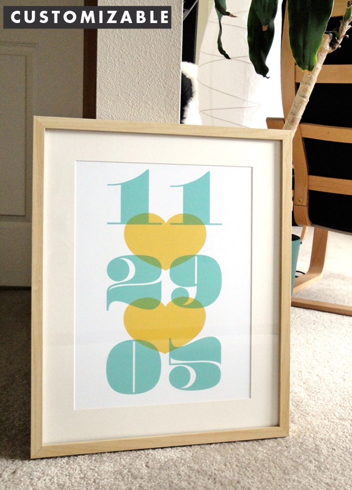 Modern Date - a modern design print 13x19
