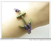 10% OFF Adjustable Vintage Hunger Games Bacelet  Purple  Anchor  Bracelet  With Blue Ropes Cuff  Bracelet  Vintage bracelet  667S