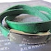 Green Real Leather Bracelet Cuff Bracelet Buckle Mems Bracelet/Women Bracelet 433S