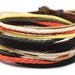 Adjustable Bracelet Cuff made of Brown Leather Multicolour Ropes and metal Woven Snapper Mens Bracelet Unisex Bracelet  611S