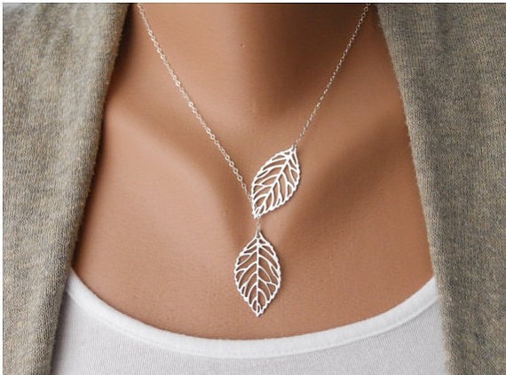 Fashion Adjustable Silver Leaves branches Clavicle Necklace Vintage Antique Silver Necklace B45