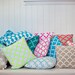 Cushion cover Arches design. Fluro pink design on beige sand Linen/Cotton 42cm x 42cm