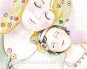 Mother & Child Illustration Print " My Dream Came True"  8x10 inch