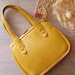 Vintage mustard Bag, Woman 60s Leather Purse