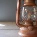 Brown Lantern Lamp, Vintage rustic brown Railroad Lamp