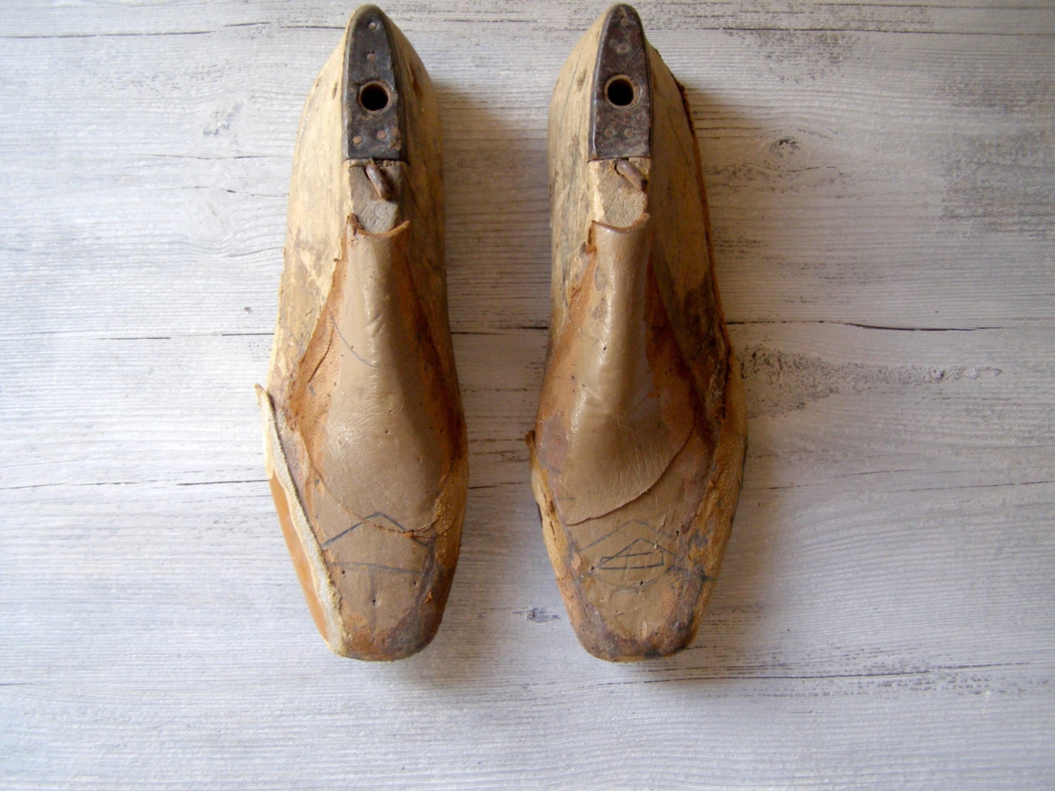 Reserved for Estelle......................Wooden shoe Trees, Antique Shoe molds