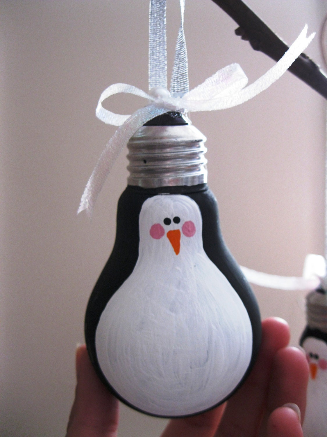 CUSTOM ORDER for LYNE Penguin Christmas Ornament