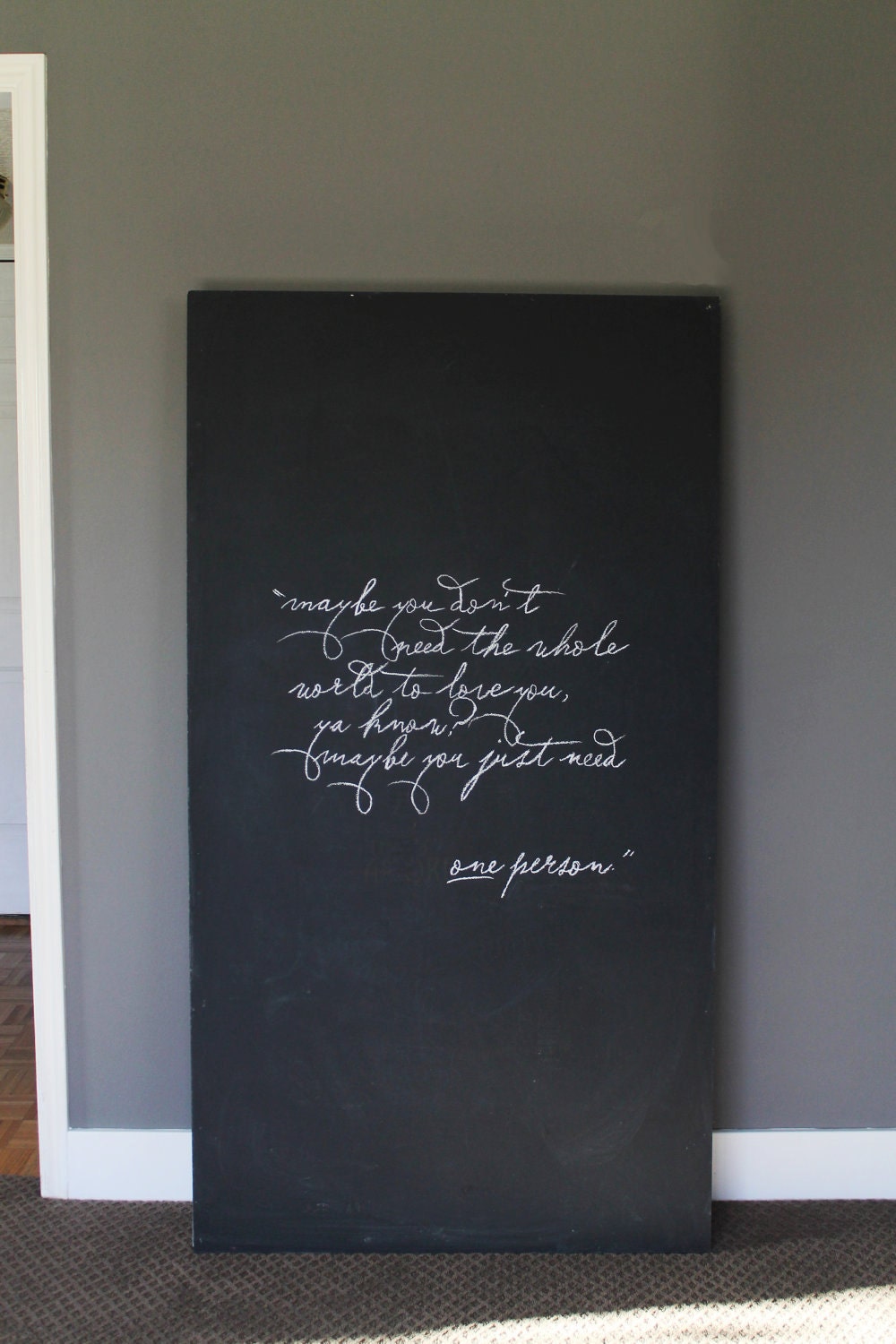 Limited Edition April 2012 Chalkboard drawing,  Typography of Kermit the frog's quote.