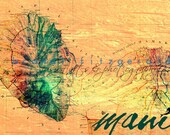 Mermaid in Maui.  8" x 12" Hawaiian Island Maui Mermaid Fusion Art Print