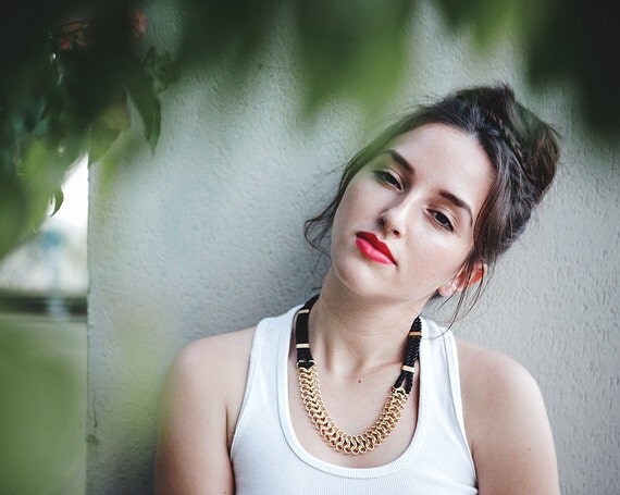 Statement Mix Rope&Chain Necklace in Gold by pardes israel