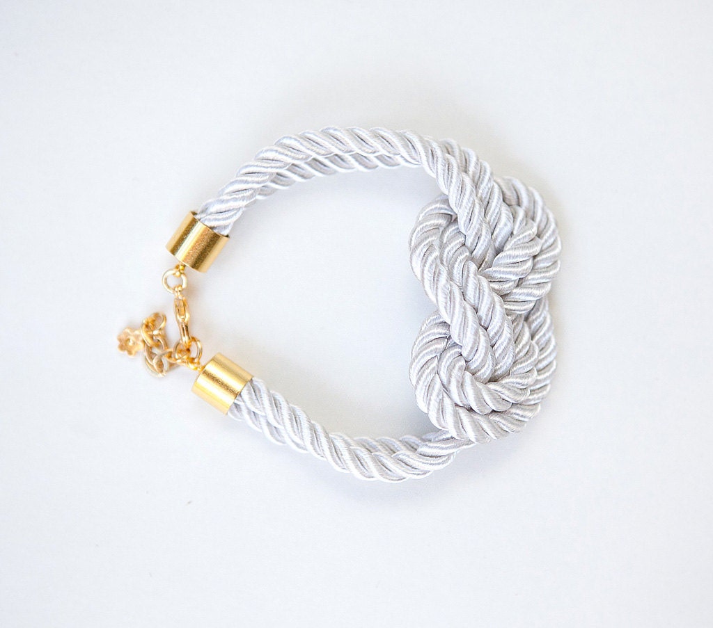 Nautical Silk Cord White Bracelet by pardes israel