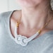 White Nautical Knot Rope Necklace with golden chain