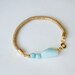 NEW Collection Amazonite Light Blue Beads on Gold Mesh Cord Bracelet by pardes israel
