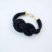 Black Night Nautical Knot Silk Rope Bracelet by pardes israel