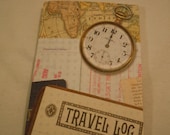 Travel Log World Map Passport Cover