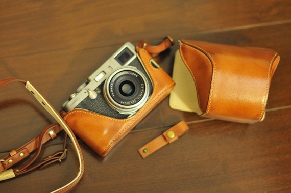 Cow leather case for Fujifilm X100S / Fujifilm X100 include leather full case and leather strap