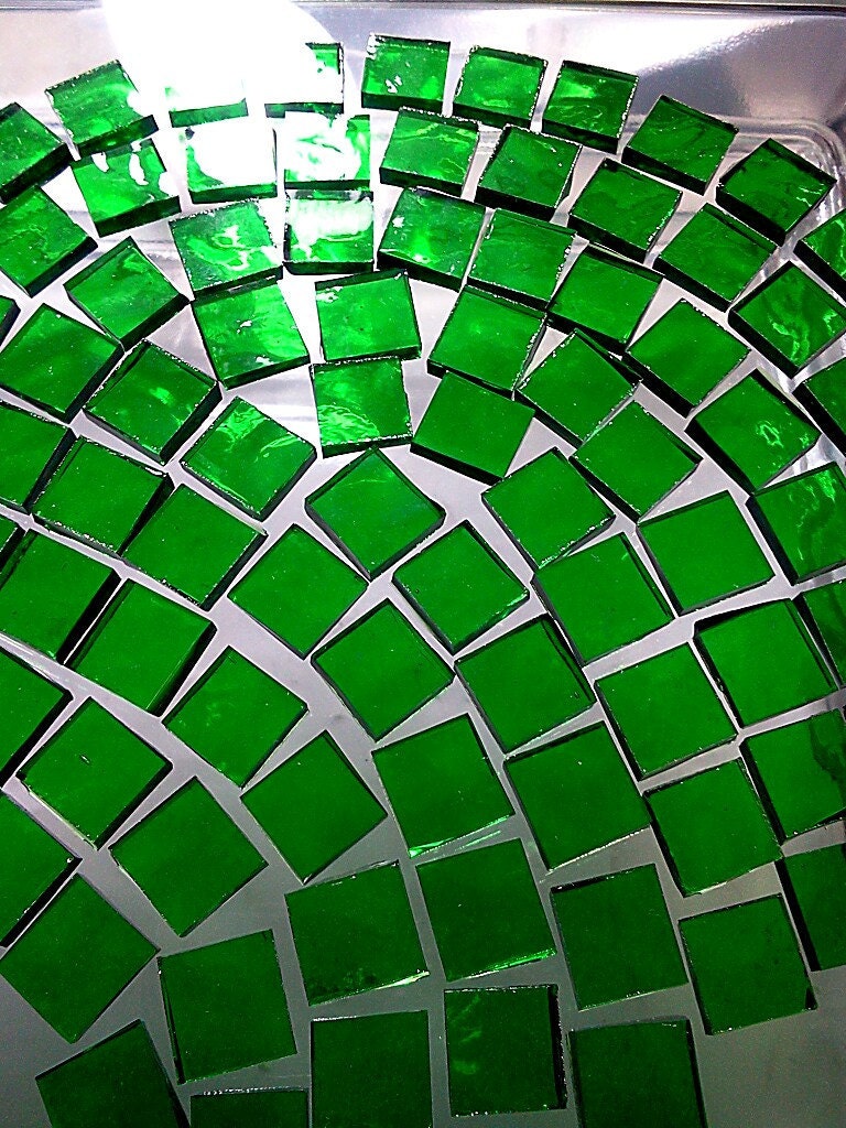 75 BRIGHT EMERALD GREEN 3/8 in Mini Tiles - Stained Glass Mosaic Tile Supply - StainedGlassLizard 75 BRIGHT EMERALD GREEN 3/8 in Mini Tiles - Stained Glass Mosaic Tile Supply - StainedGlassLizard
