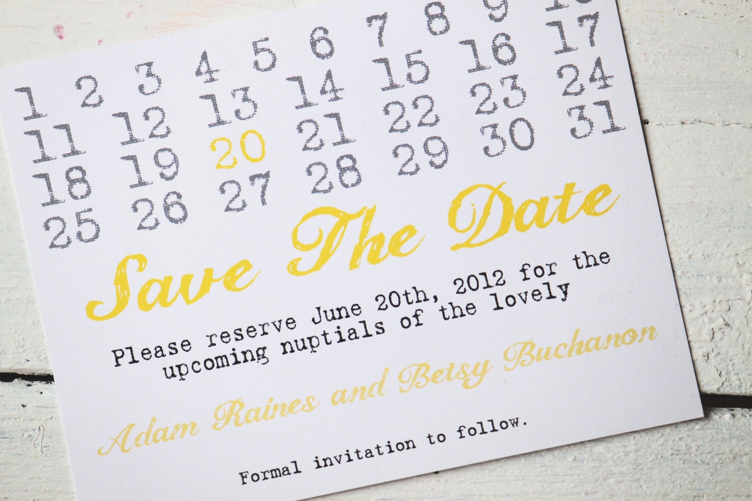 Save the Date Cards with Magnet with Save the Dates Calendar Wedding Invites - Set of 10