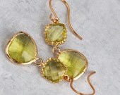 Apple Green Earrings Gold Filled Earrings Dangle Earrings Bridal Jewelry Wedding Beach Bridesmaids