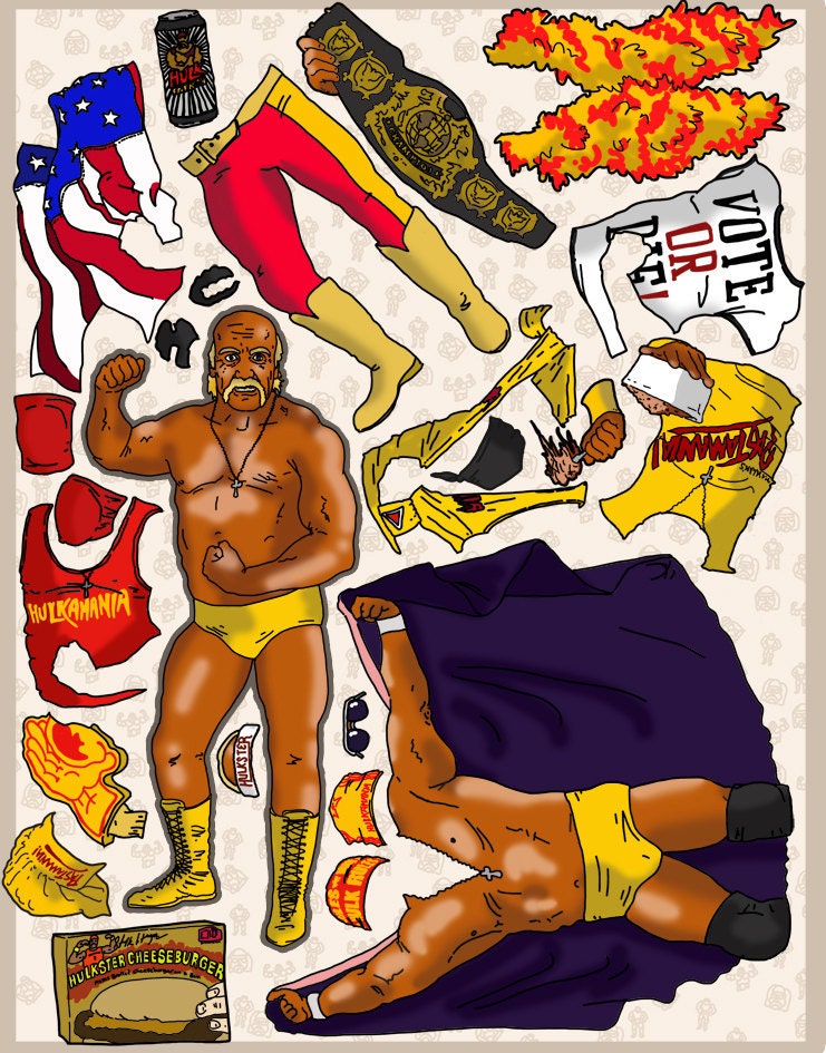 Hulk Hogan Fashion Doll Refrigerator Magnet