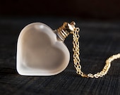Perfume Bottle Necklace - Victorian Potion Amulet - Choose your scent - Heart 10ml
