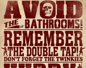 81/2 x 11 Inch Zombie Rules 1 Typography Print