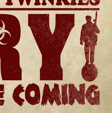 81/2 x 11 Inch Zombie Rules 1 Typography Print