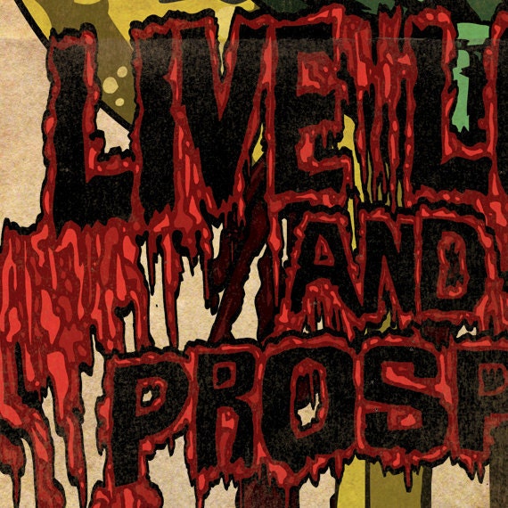 81/2 x 11 Inch Zombie Live Long And Prosper Graphic Print