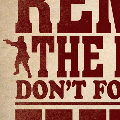 18 x 24 inch Zombie Rules 1 Typography Print