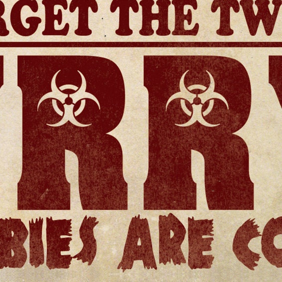 18 x 24 inch Zombie Rules 1 Typography Print