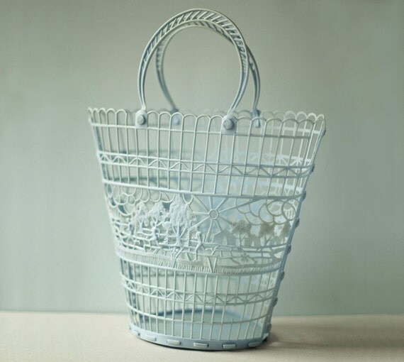 Plastic Tote / Beach Bag, light blue, Soviet Era