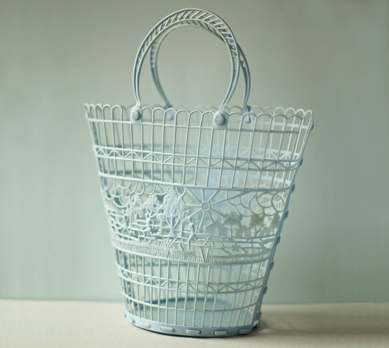 Plastic Tote / Beach Bag, light blue, Soviet Era