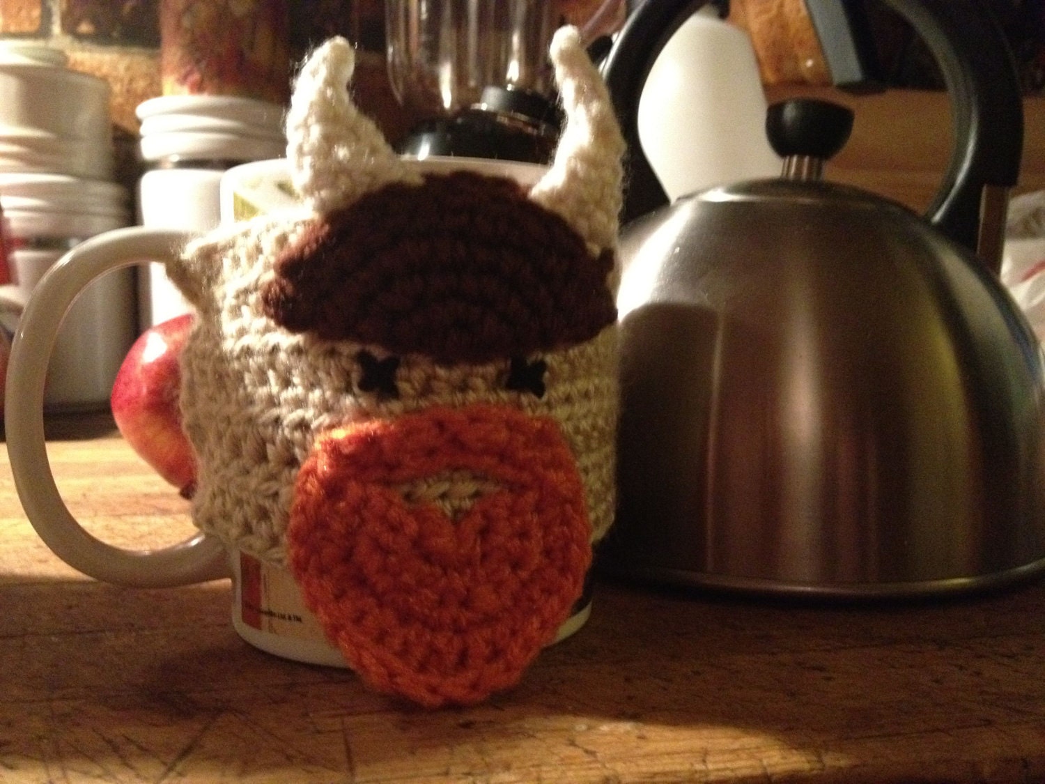 Crocheted Viking Coffee Mug Cozy