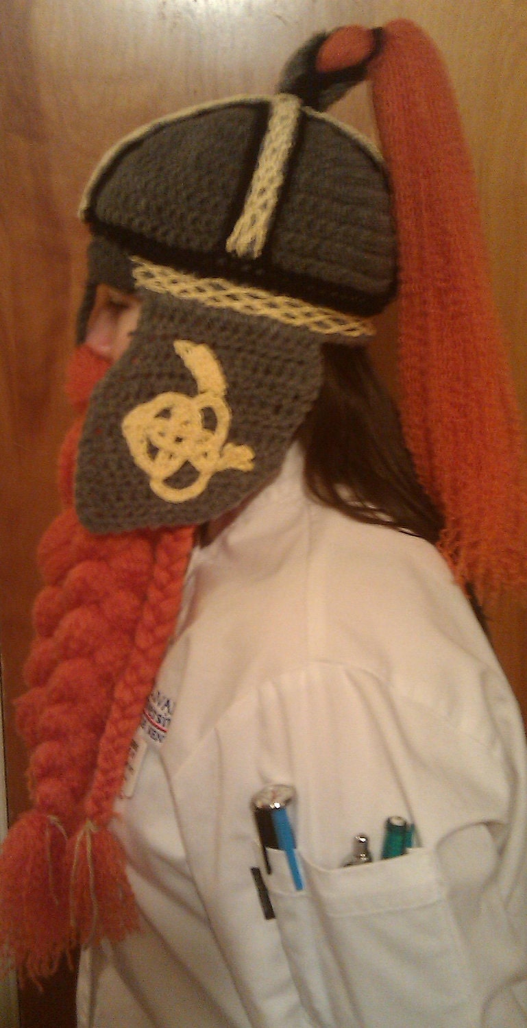 Crocheted Viking Dwarf Hat with Beard Made to Order