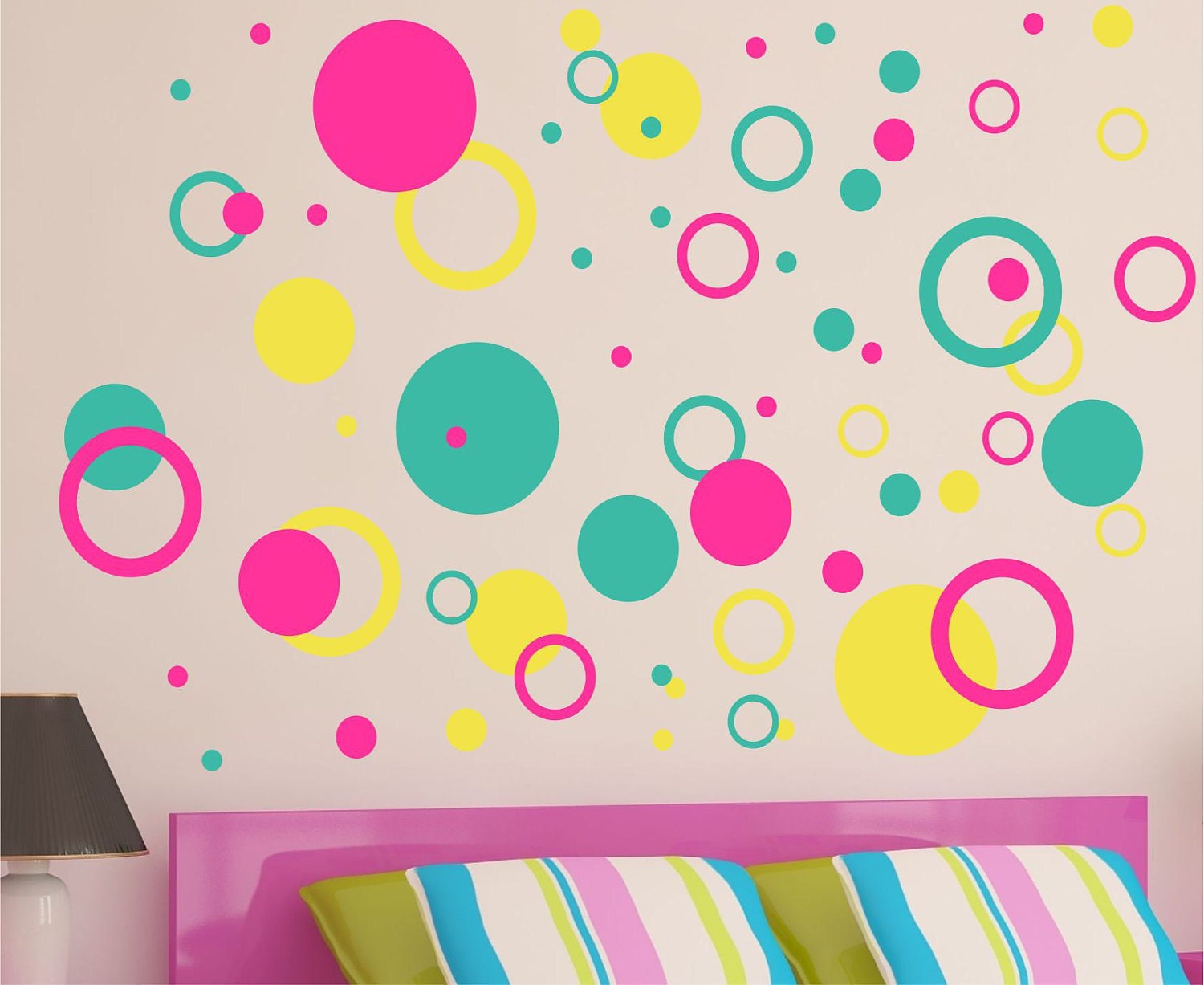 Children Decor Rings & Circles Wall Decals -  Nursery Wall Art - Childrens Wall Decal - Kids Vinyl Wall Lettering