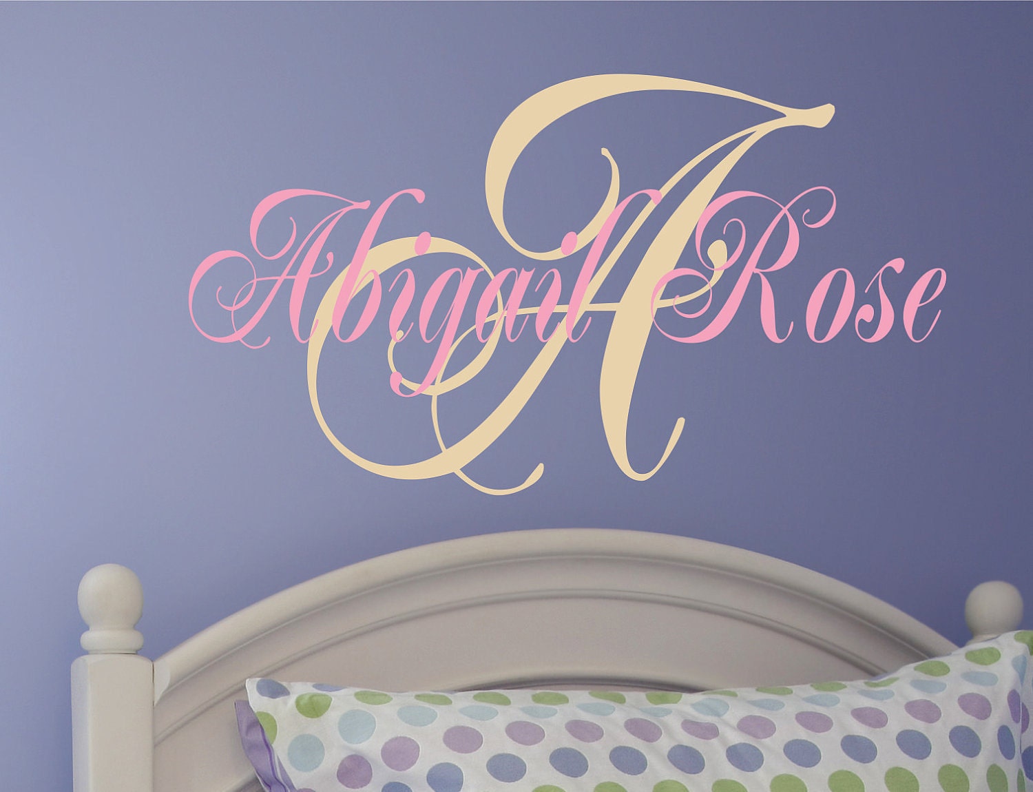 Childrens Wall Decals- Monogram Name Wall decals - Custom Name Wall Art - Girls  Wall Decals - Baby Name Wall Decals