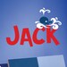 Childrens Wall Decals - Baby Name Vinyl Wall Decal - Boys Name Decals - Whale Wall Art.