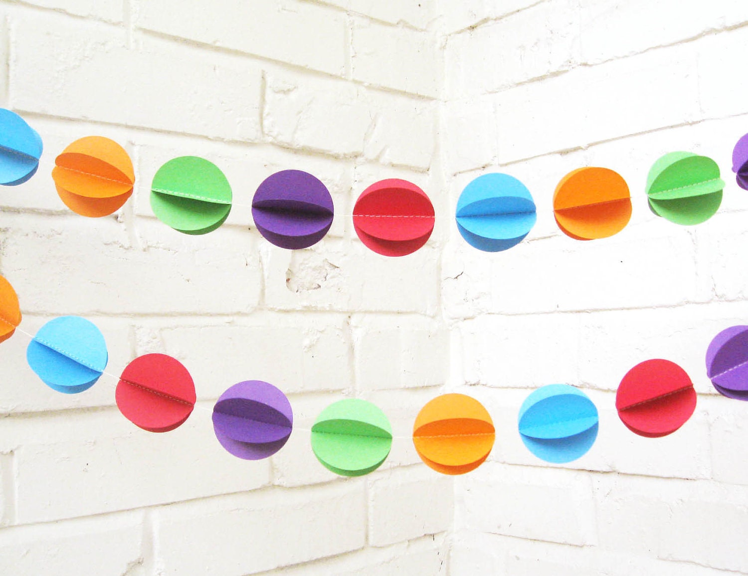 The Bella Garland, Paper Garland, Blue, Orange, Green, Purple and Red, Birthday Garland, Wedding Garland