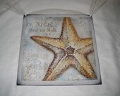 Starfish Beach Sign Sea shells ocean Wall decor