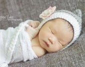 Newborn Baby Boy or Girl Pixie / Gnome Hat With Braided Ties Handmade Knit Crochet - MANY COLORS AVAILABLE - Photo Prop -