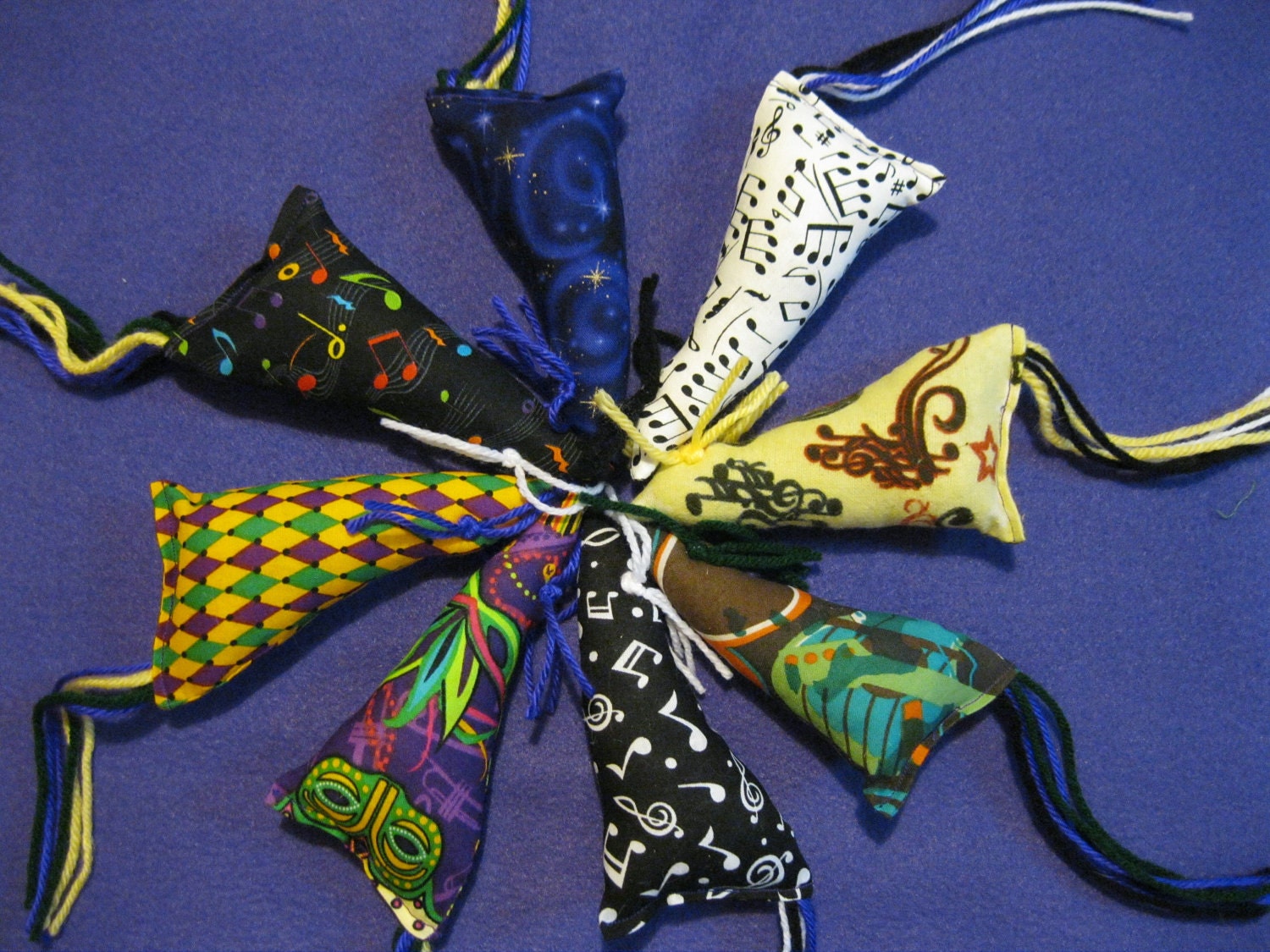 Mardis Gras Catnip Cotton Mouse Toy