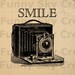 Smile Vintage Camera Antique Camera - Burlap Digital Download Paper Image Transfer To Pillows Tote Bag Tea Towels b443