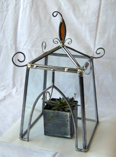 TERRARIUM FINE ART-  stained glass  sculpture